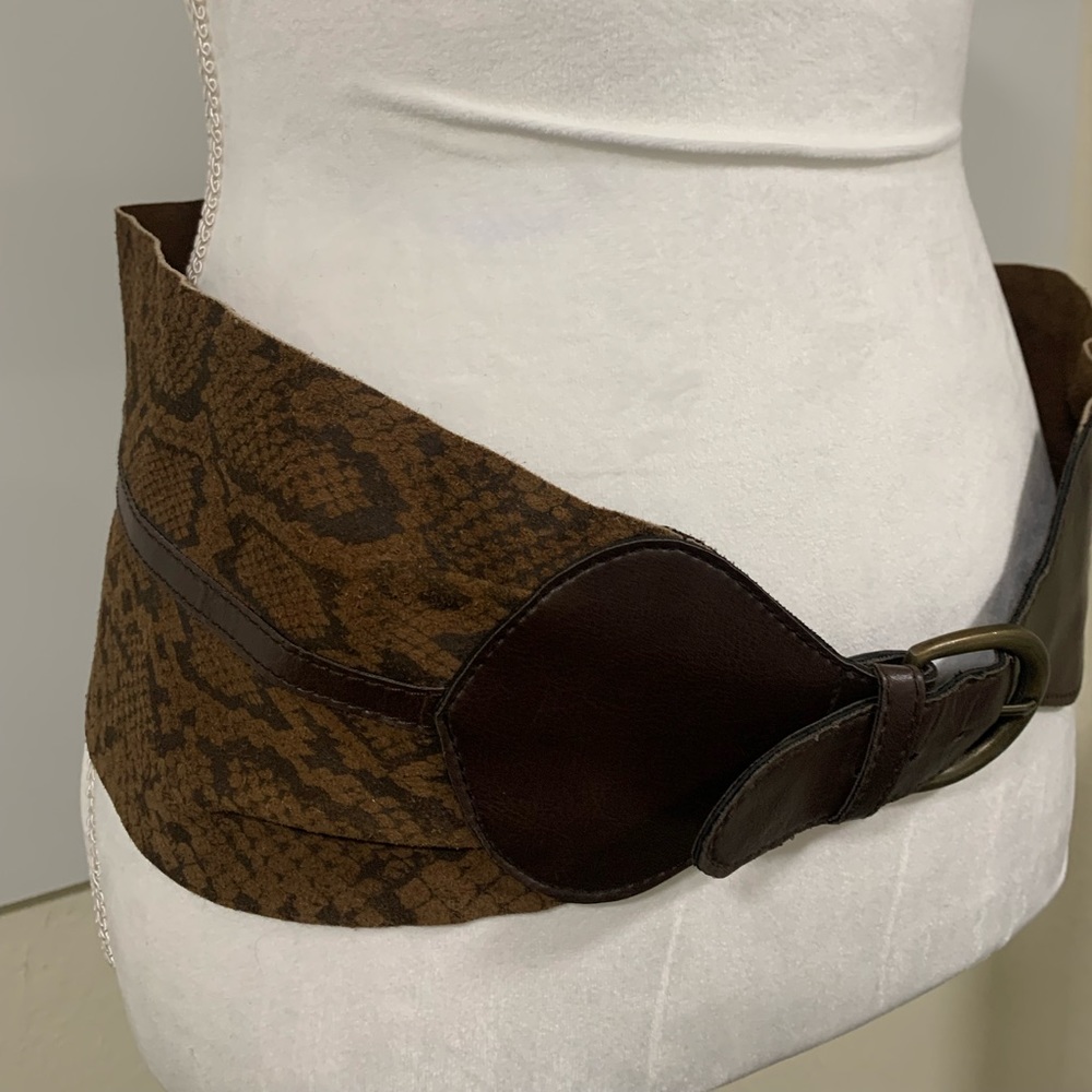 Spiegel Brown Paisley Belt with Leather Accent